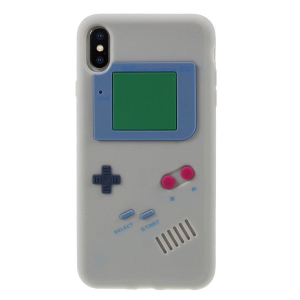 iPhone Xs Max 3D game boy kuviollinen silikooni muovinen takausoja kuori - Harmaa Silver grey