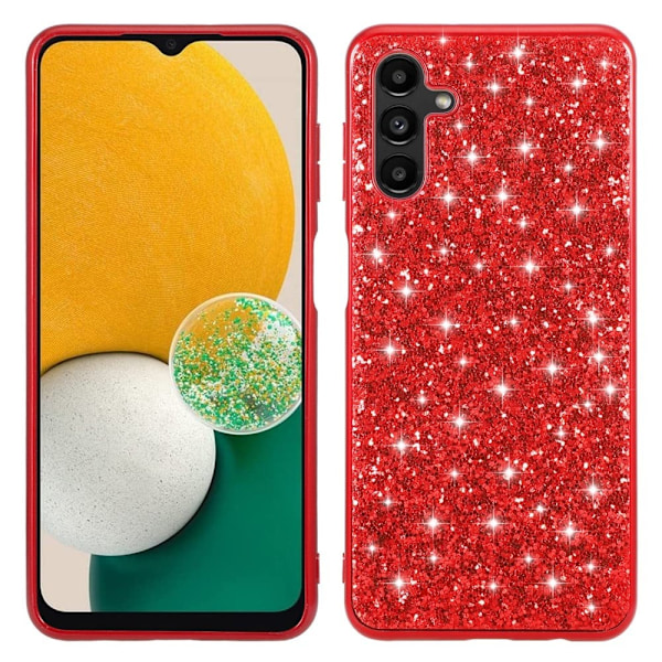 Glitter Samsung Galaxy A54 Etui - Rød Red