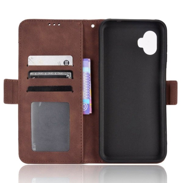 Modern-styled leather wallet case for Samsung Galaxy Xcover 6 Pr Brown