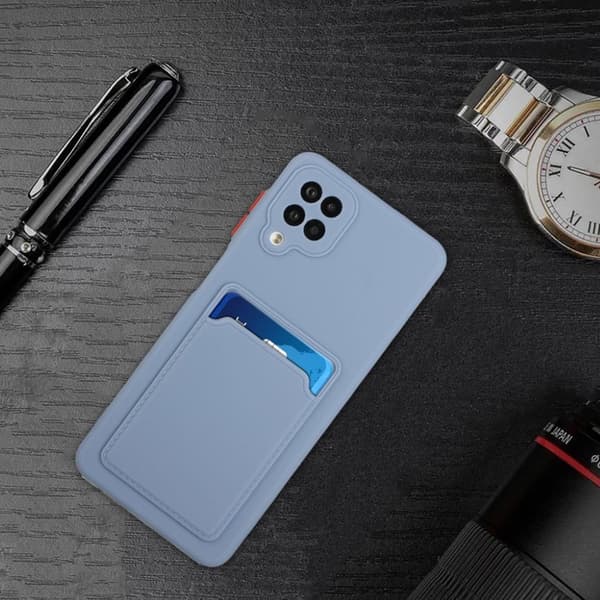 Card Holder Cover til Samsung Galaxy A12 5g - Blå Blue