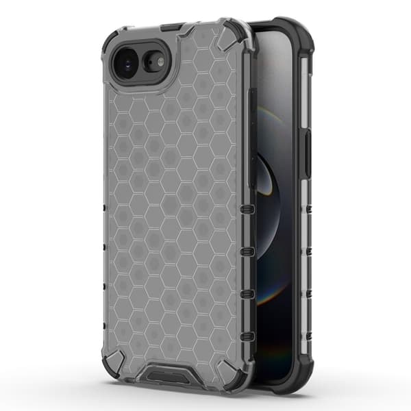 iPhone 16e Fodral PC + Flexibelt mobilskal Honeycomb Shape - Svart Svart