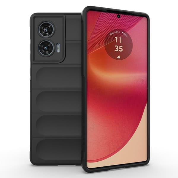 Blødt grebsformet Motorola Edge 50 Fusion cover - Sort Black