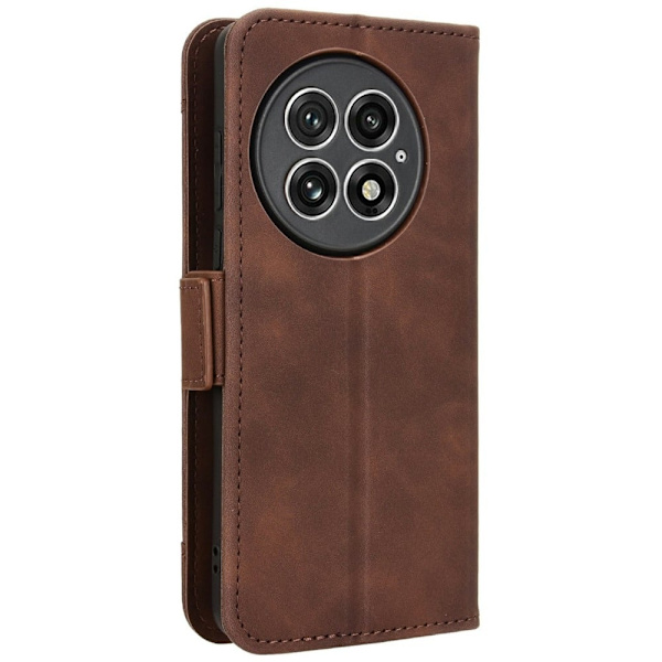 Modernt OnePlus 13 fodral med plånbok - Brun Brun