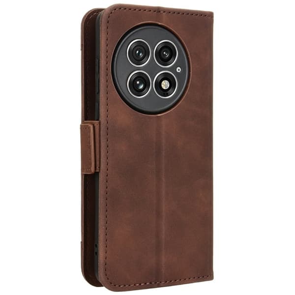 OnePlus 13 moderni nahkainen lompakkokotelo - Ruskea Brown