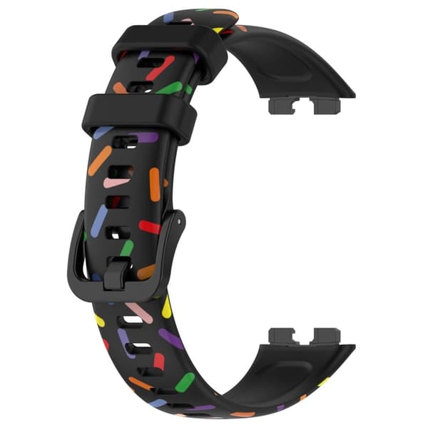 Huawei Band 8 silikone farverig plettet stil rem - Sort Black