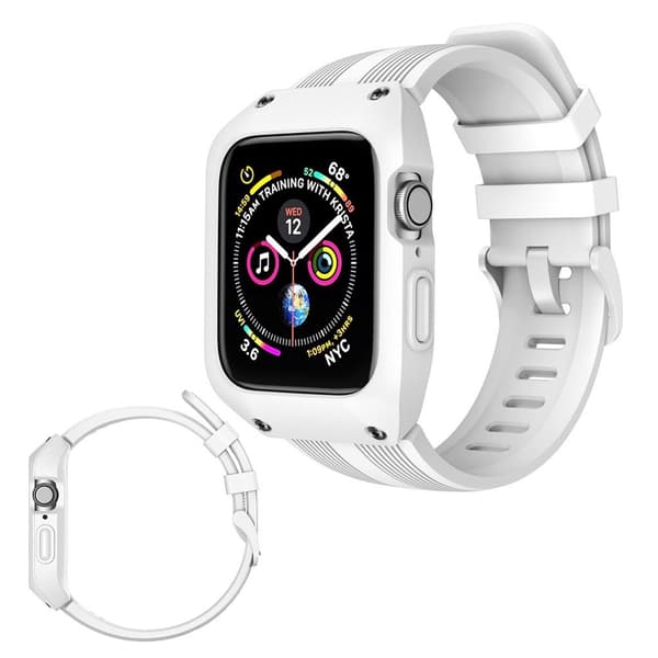 Apple Watch Series 5 44mm silikon klokkereim - Hvit White