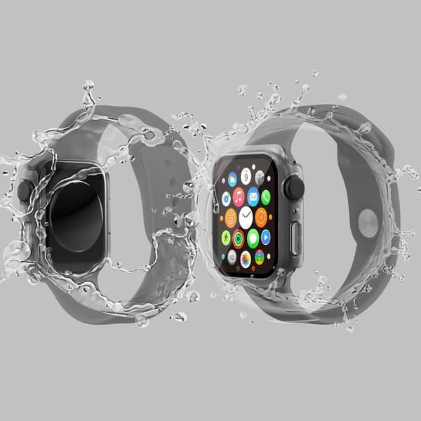 Apple Watch (41mm) rubberized hard cover with tempered glass screen protector - Transparent Transparent