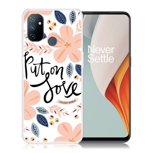 Deco OnePlus Nord N100 etui - Put on Love in blomst Orange