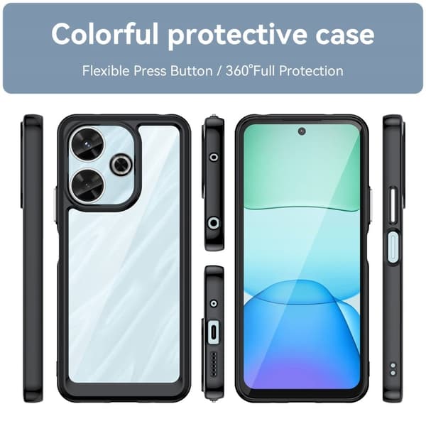 Xiaomi Redmi 13 / Xiaomi Redmi Note 13R / Xiaomi Poco M6 smart akryl cover - Sort Black