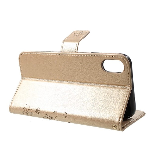 Butterfly läder iPhone Xs Max fodral - Guld Guld