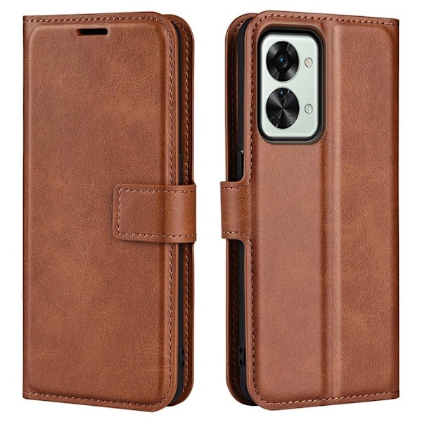 OnePlus Nord 2T nahkainen lompakokkotelo - Vaalean Ruskea Brown