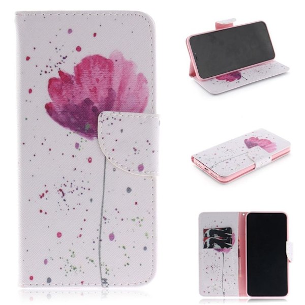 iPhone Xs Max mønstret læder flip cover - Pretty Flower Multicolor