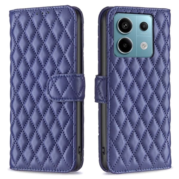 Rombuskuvioinen matta läppäkotelo Xiaomi Redmi Note 13 Pro 4G - Sininen Blue