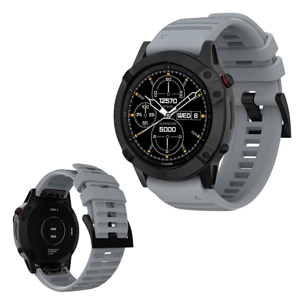 Garmin Fenix 6 / Fenix 5 Plus / Fenix 5 / Forerunner 935 / Quatix 5 / Quatix 5 Sapphire / Approach S60 / Garmin Instinct silikone Urrem - Grå Silver grey