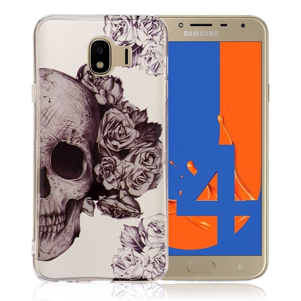 Samsung Galaxy J4 (2018) trykt mønster tyndt etui - Sukker Dødningehoved Purple
