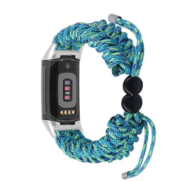 Fitbit Charge 5 elastinen nailon kellonhihna - Sininen / Vihreä Blue