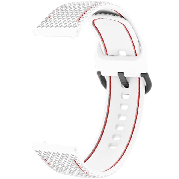 Samsung Galaxy Watch3 45mm / Garmin Forerunner 265 / Venu 3 Stitching Line Silikon Klockarmband 22mm Handledsrem - Vit Vit