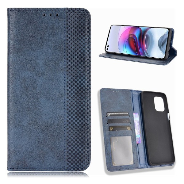 Bofink Vintage Motorola Moto G100 / Motorola Edge S nahkakotelo - Sininen Blue