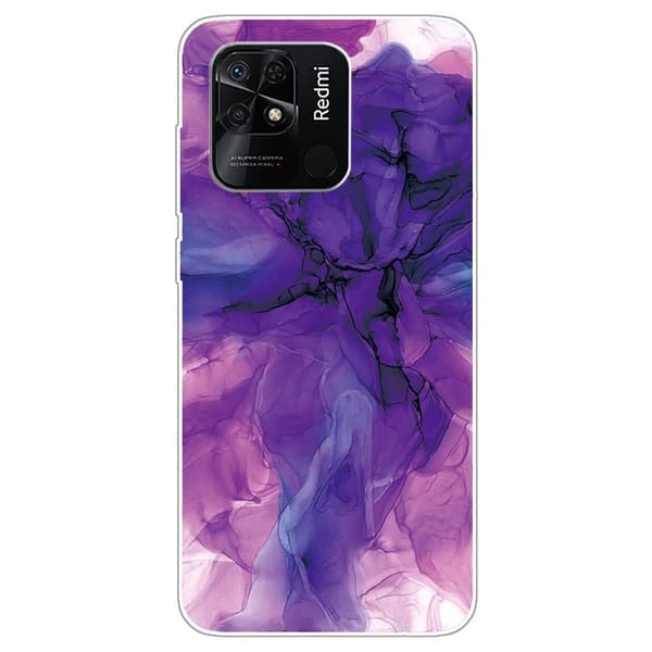 Marble Xiaomi Redmi 10C Etui - Drømmende Lilla Marmor Purple