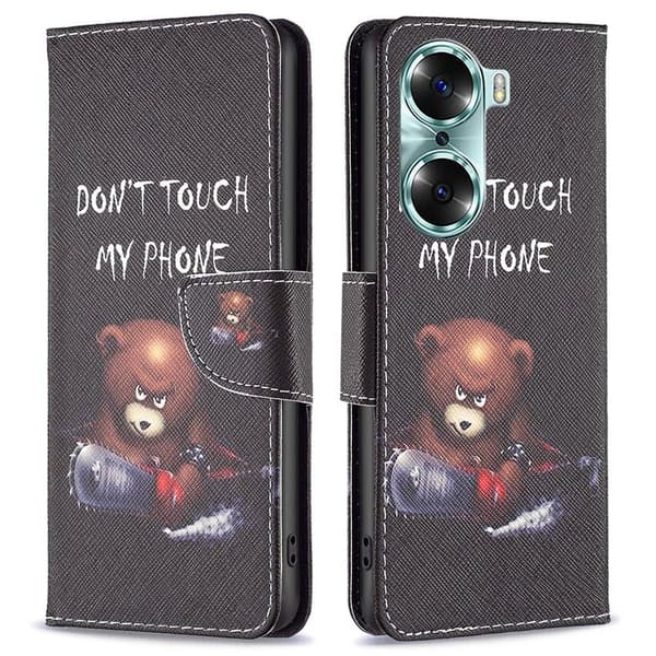Wonderland Honor 60 flip etui - Bjørn Black