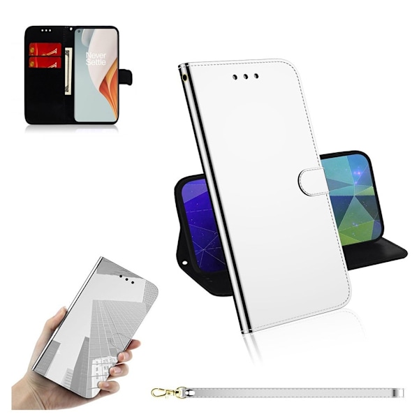 Mirror OnePlus Nord N100 flip etui - sølv Silver grey