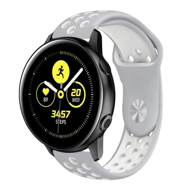 Samsung Galaxy Watch Active tofarvet silikoneurrem - grå / hvid Multicolor