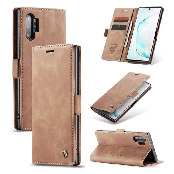 CaseMe Samsung Galaxy Note 10 Plus Vintage Etui - Lysebrun Brown