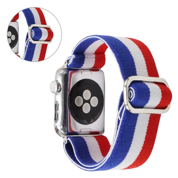 Apple Watch Series 6 / 5 44mm woven style pattern watch band - Blue / White / Red multifärg
