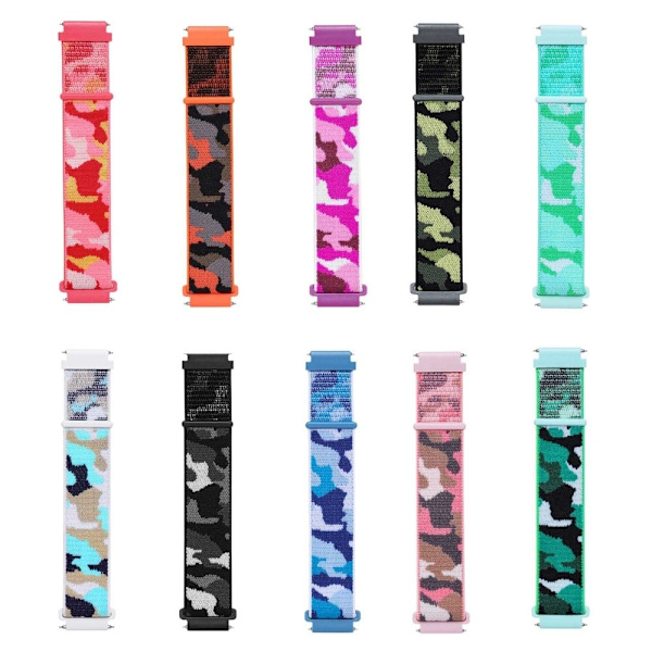 Samsung Galaxy Watch 5 / 5 Pro camouflage-stil nylon urrem - Sort Black