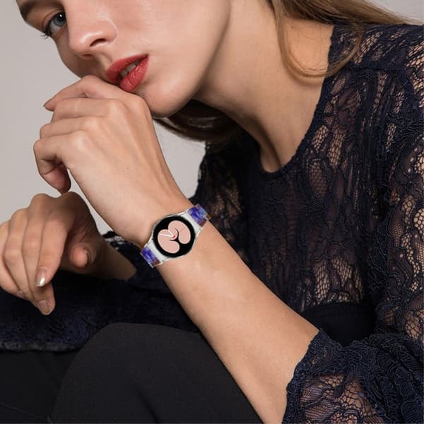 Snyggt klockarmband i resin-stil för Samsung Galaxy Watch 4 - Blå / Gul multifärg