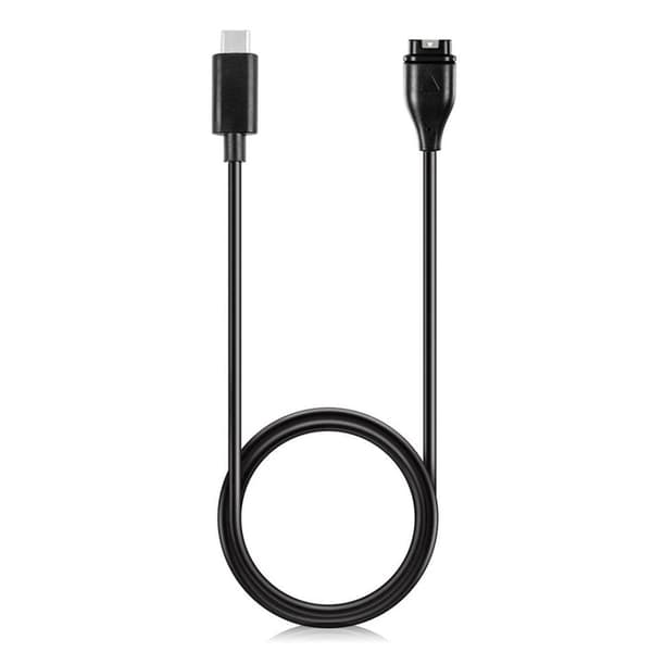 1m USB-C pikalatauskaapeli Garmin-kellolle Black