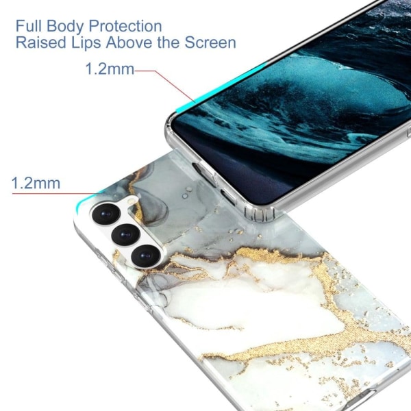 Marble Samsung Galaxy S23 Plus Etui - Grå Silver grey