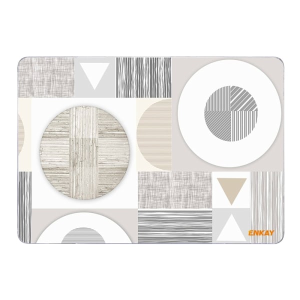 HAT PRINCE MacBook Pro 16 M1 / M1 Max (A2485, 2021) cover med geometrisk mønster - Grå Cirkler Med Geometri White