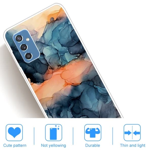 Marble Samsung Galaxy M52 5G Suojakotelo - Orange Between The Blues Multicolor