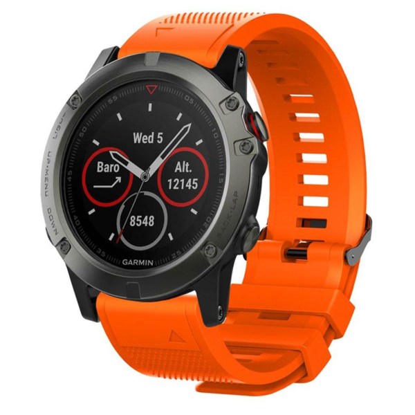 Garmin Forerunner 935 / Fenix 5 / 5 Plus klockarmband i silikon - Orange Orange