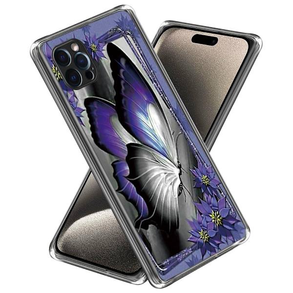 Deco iPhone 15 Pro Max deksel - Lilla Sommerfugl Purple