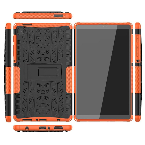 Rengaskuvio kickstand tapauksessa Samsung Galaxy Tab A7 Lite - Oranssi Orange