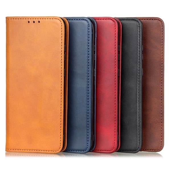 iPhone 13 Mini flip etui i ægte læder med pung – Brun Brown