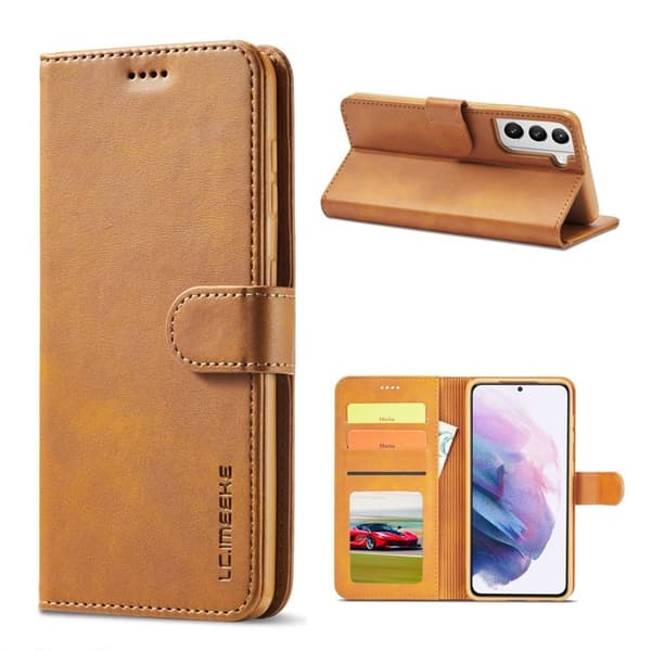 LC.IMEEKE Samsung Galaxy S21 flip etui - brun Brown