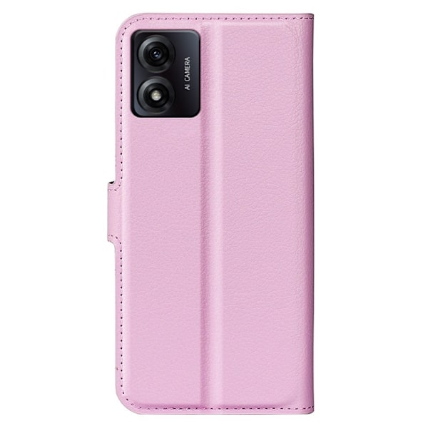Klassisk Motorola Moto E13 Flip Etui - Lyserød Pink