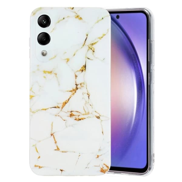 Samsung Galaxy S25 Edge Case Marble Pattern Painted Flexible telefonbagcover - Hvid White