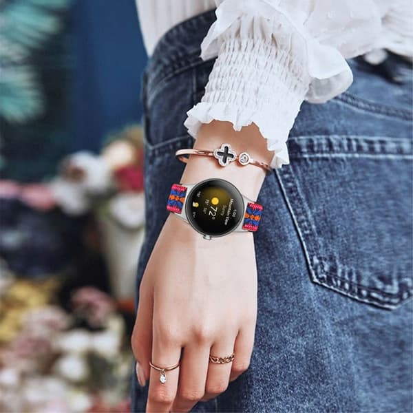 Klockarmband i flätad stil till Google Pixel Watch - Röd / Röd Röd