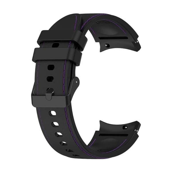 Samsung Galaxy Watch 5 / 4 silikoneurrem med sort spænde - Sort / Lilla Størrelse: L Black