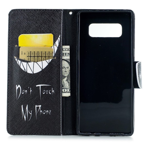 Samsung Galaxy Note 8 Mønster PU Lær Flip Etui - Do Not Touch My Phone Multicolor