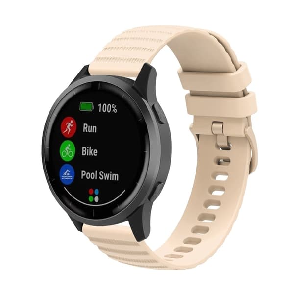22 mm universal klockarmband i silikon med korniga prickar - Ljusgul Gul