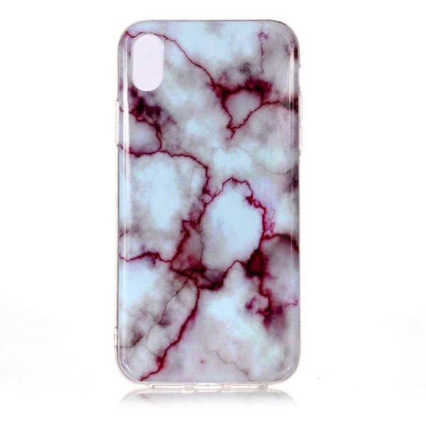 Etui med mønsterprint til iPhone Xs Max - Hvid/Rød Marmor Multicolor