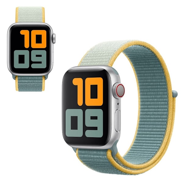 Apple Watch Series 5 40mm solid farve nylon urrem - Lyseblå / Lysegrå Blue