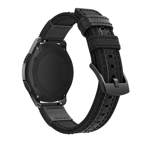 Samsung Galaxy Gear S3 / S3 Frontier / Galaxy Ur 46mm urrem i ægte læder - sort Black