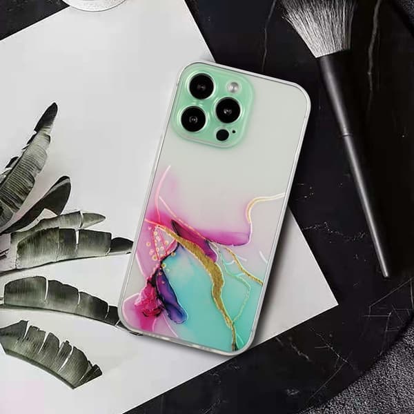 Marmormotiv iPhone 15 Pro skal - Flerfärgad multifärg