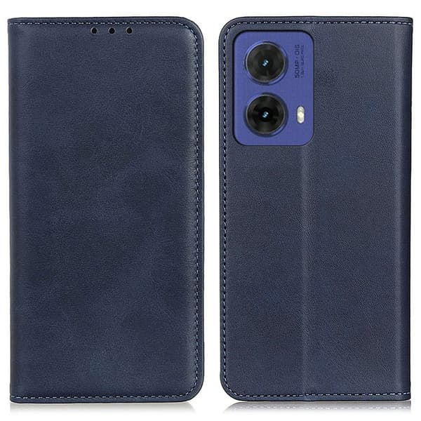 Hållbart konstläder Motorola Moto G85 fodral med plånbok - Blå Blå